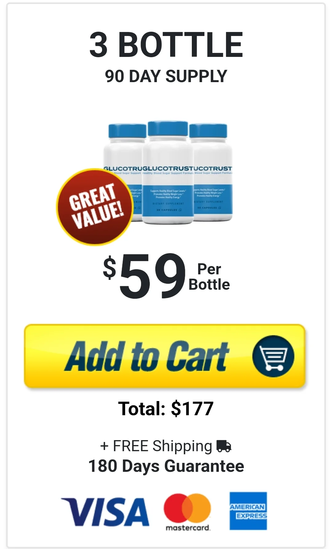 GlucoTrust™ 3 bottles pricing